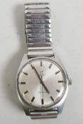 A 1960s Omega Geneve gentleman's Swiss wristwatch, TSwissT, silvered dial with baton markers,