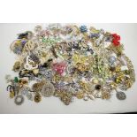 A box of good quality vintage costume jewellery