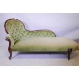 A Victorian style chaise longue, 68" long