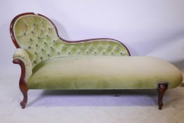 A Victorian style chaise longue, 68" long