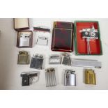 Various lighters to include Orlik, Monopol, Modernlite, a Japanese pistol shaped lighter, Colibri,