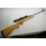 A BSA .22 airrifle with Accuracy 4x32 telescopic sight, 41" long