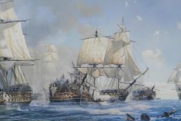 Peter G. Power, naval battle between the French and British, lithoprint, 31" x 17", and 'The Mary