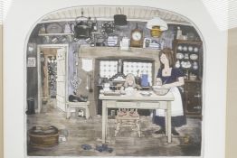 Graham Clarke, limited edition colour etching, interior scene, signed, titled 'Exelcior' and
