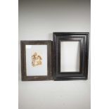 A late C19th Dutch style ebonised moulding frame together with a stained wood moulding frame (with