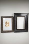 A late C19th Dutch style ebonised moulding frame together with a stained wood moulding frame (with