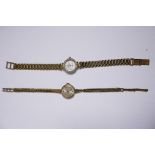 Two 9ct gold lady's cocktail bracelet watches, an Accurist mid C20th style, hallmarked DS&S, for