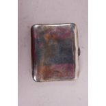 A silver cigarette case