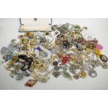 A box of good quality vintage costume jewellery