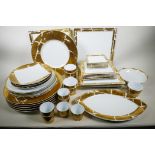 A superb, as new, Bernardaud Limoges 'Feuille d'Or' fifty piece contemporary porcelain dinner