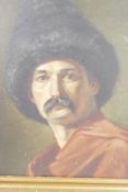 Portrait of a gentleman with grand moustache and wearing a fur hat (Russian), 13½" x 16"