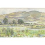 Extensive river landscape, inscribed 'Talsarnau', signed Innes Fripp, watercolour, 10" x 14"