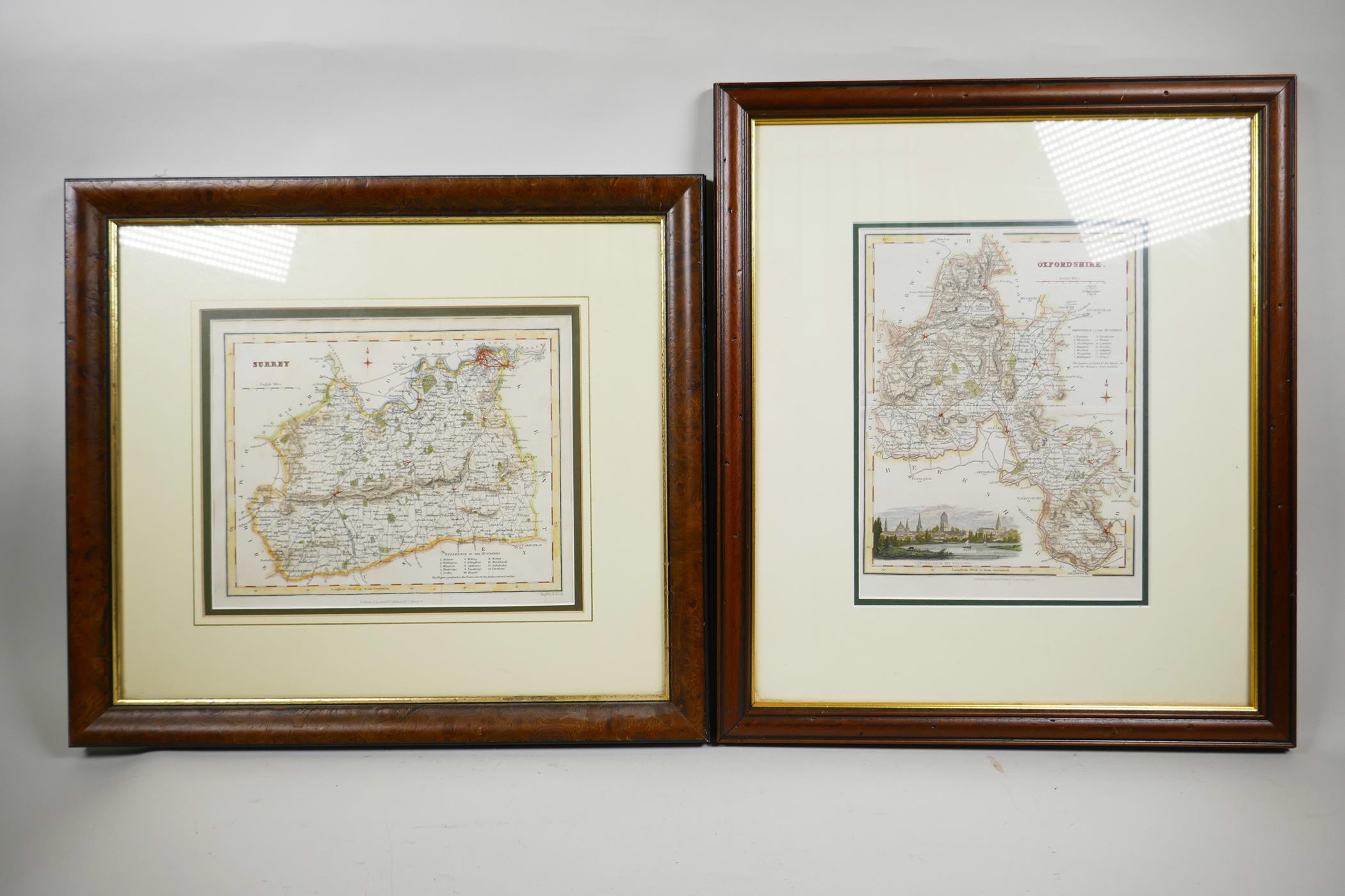 R. Scott, engraver (British, 1777-1841), two framed maps of 'Surrey' and 'Oxfordshire', published - Image 3 of 7