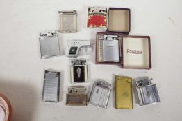 Various pocket lighters, a Supersnap, Benlow, Monopol, Ronson, Pistol shaped and others