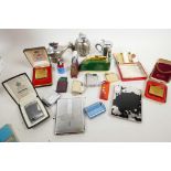 A Dunhill Tankard table lighter and various others to include Thorens with music box, Silver