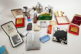 A Dunhill Tankard table lighter and various others to include Thorens with music box, Silver