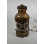 A Davey's Patent yacht masthead lamp, no.16049, 16" high