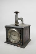 A National Time Recorder Co racing pigeon time recorder, 8" x 7½", 11½ high