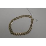 A 9ct gold curb link bracelet, 13 grams, 8" long