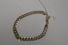 A 9ct gold curb link bracelet, 13 grams, 8" long