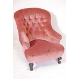 A Victorian button back nursing chair