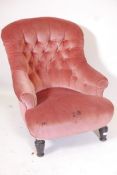 A Victorian button back nursing chair