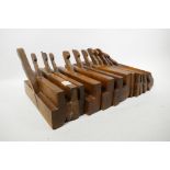 Of interest to collectors of antique woodworking tools: a collection of nine C19th John Moseley and