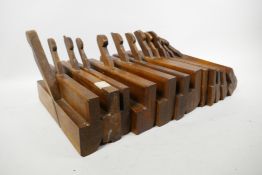 Of interest to collectors of antique woodworking tools: a collection of nine C19th John Moseley and