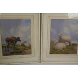 A pair of colour prints of livestock after T. Sidney Cooper, 10½" x 13½"