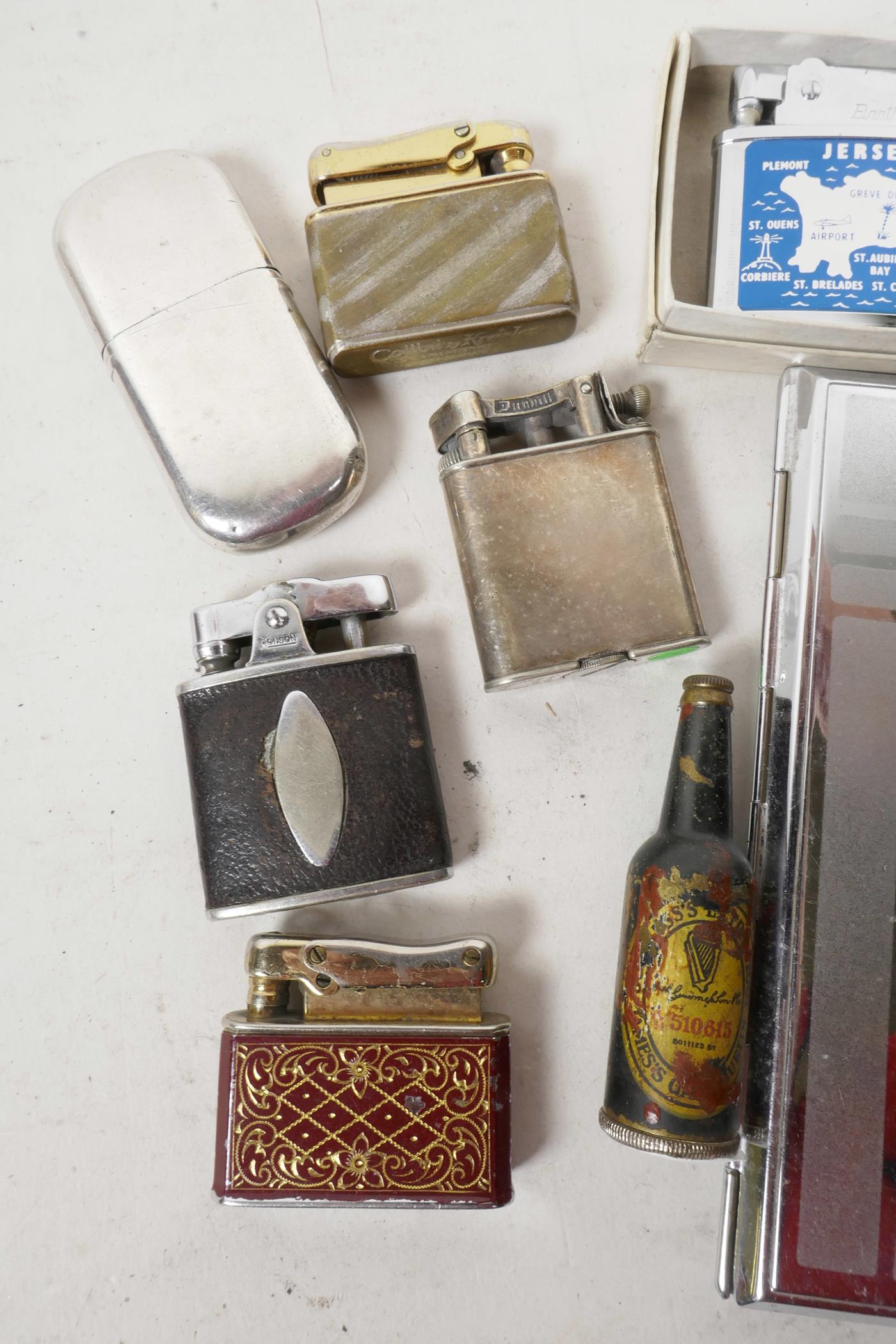 A selection of lighters to include a Dunhill Unique A size lighter, a Karat, Monopol, a Japanese boa - Image 2 of 4