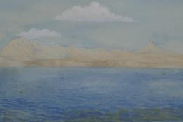 Pair of C19th watercolours, 'Cape Spartivento, Sardinia' and 'Cape St. Vincent Portugal', coastal sc
