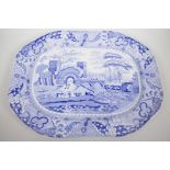 A large Spode 'Castle' pattern platter, 19" x 14½"