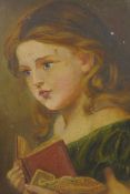 Study of a young girl, oil on canvas, unsigned, frame bears label verso, R & W Clarke, Artist's