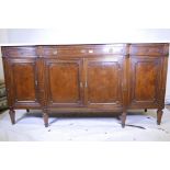 A C19th French breakfront buffet with Carrera marble top
