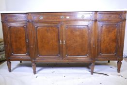 A C19th French breakfront buffet with Carrera marble top