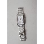 An Emporio Armani ladies' stainless steel wristwatch with Roman numerals on a nacre face on