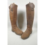 A pair of Mountain Horse leather riding boots, size 6½, with wooden trees and Pfiff carry bag