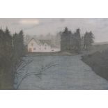 Ailsa Kennedy, Loch Tummel, limited edition etching, 3/95, signed and dated '76. plate 10" x 7½"