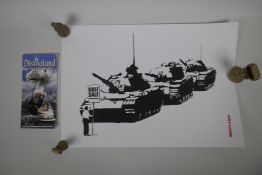 Banksy, Golf Sale, limited edition screen print by 'The West Country Prince', 'Banksy Copy' stamp