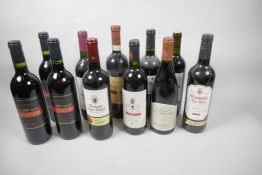 Eleven bottles of red wine, three El Bombero Special Selection 2000, one Seleccion de la Familia