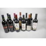 Eleven bottles of red wine, three El Bombero Special Selection 2000, one Seleccion de la Familia