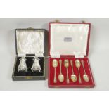 A set of six sterling silver Roberts and Belk 'rat tail' demitasse spoons, hallmarked Sheffield