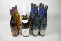 Twelve bottles of white wine, three Domaine de Bieville Chablis 2000, three Yarrunga Field 2001
