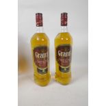 Two one litre bottles of Grant's The Family Reserve blended Scotch whisky