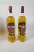 Two one litre bottles of Grant's The Family Reserve blended Scotch whisky