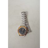 A gentleman's stainless steel wristwatch (bracelet pin missing)