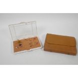 A Hardy Bros Ltd fly wallet with flies and a box of flies, 6" x 4½"