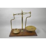 A set of brass 'Agate' class b balance scales, 16" high