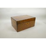 A Victorian Tunbridge ware vanity box, 12" x 9", 6" high