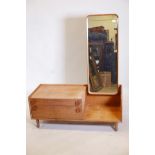 A 1960s Meredew teak low dressing table by Peter Liley, 44" x 18"
